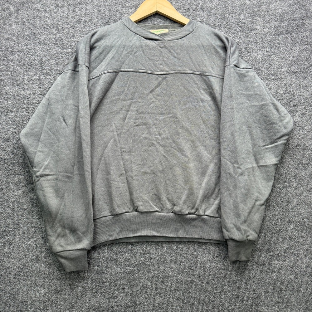 Activewear Vintage Crewneck Sweatshirt Mens L Gray Long Sleeve Fleece Running